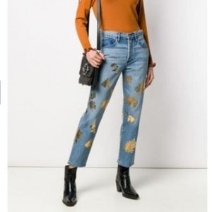 3x1 Women Blue High Rise Cropped Jean Size 28